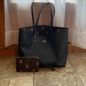 Coach reversible dancing mouse purse and wristlet